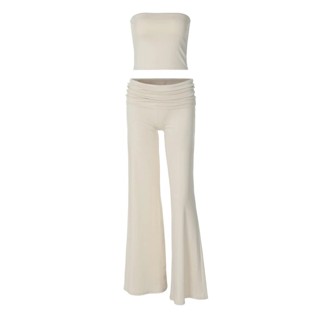 Two Piece Cream Strapless Set